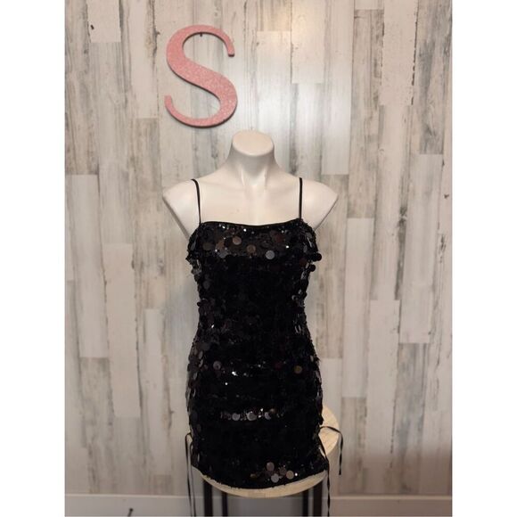 Akira black sequin mini dress size small - Picture 4 of 8